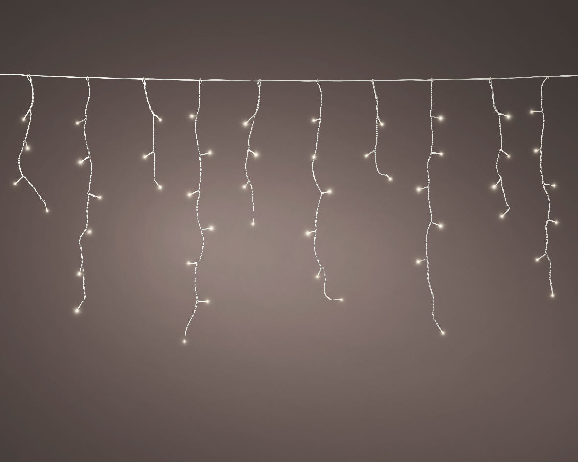 Cortina de luces para fachadas conectable cable blanco