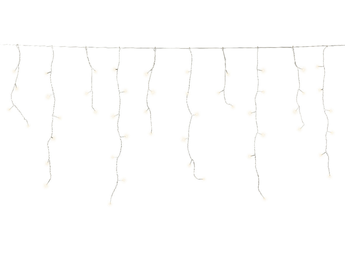 Cortina de luces para fachadas conectable cable blanco