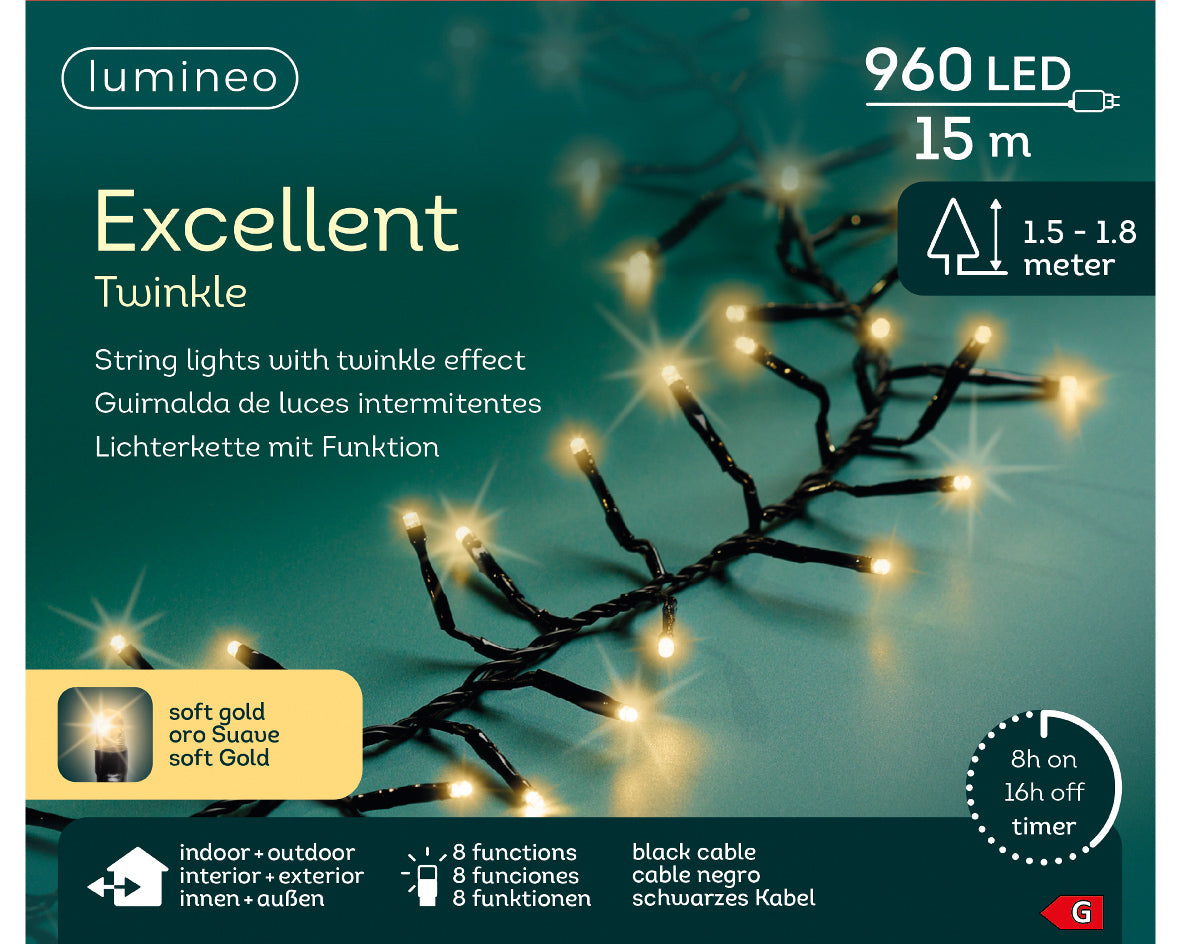 Luces de Navidad Excellent 15m Oro Suave con multifunciónes interior y exterior