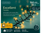 Luces de Navidad Excellent 15m Blanco cálido con multifunciónes interior y exterior