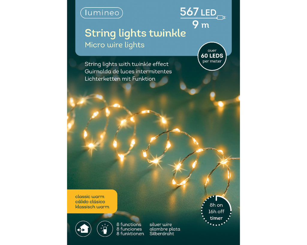 Luces microled decorativas de navidad extra densas 900cm