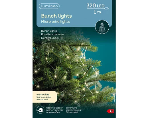 Cascada de luces para árbol 100cm-320L Blanco Cálido