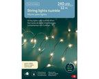 Luces de Navidad microled exterior 12metros Blanco Cálido con Multifunción y temporizador