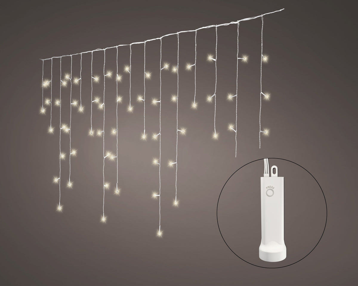 497227-Lumineo Durawise Cascada de Luces de batería blanco cálido 700 cm-navidad-envio-canarias