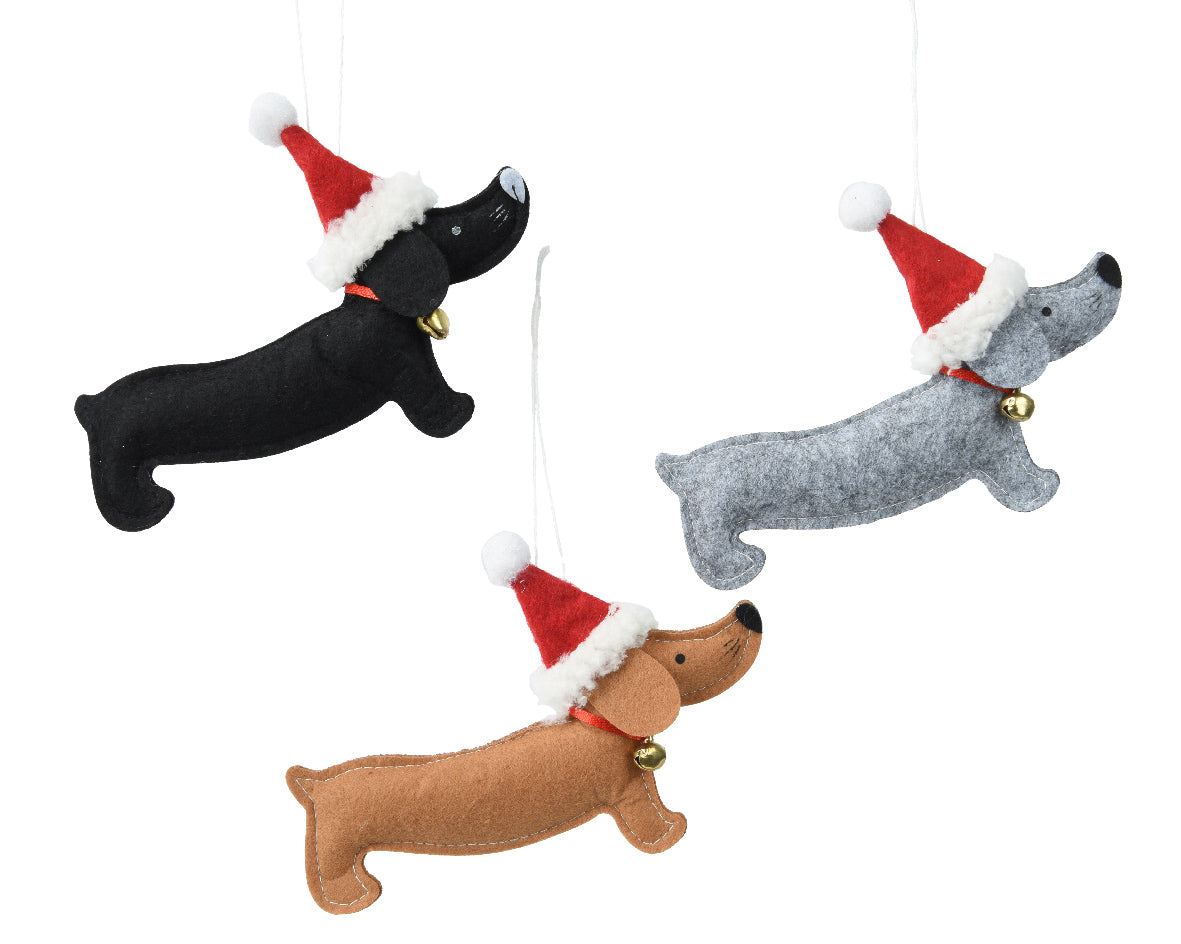 Ornamento de navidad de perros salchicha 11cm