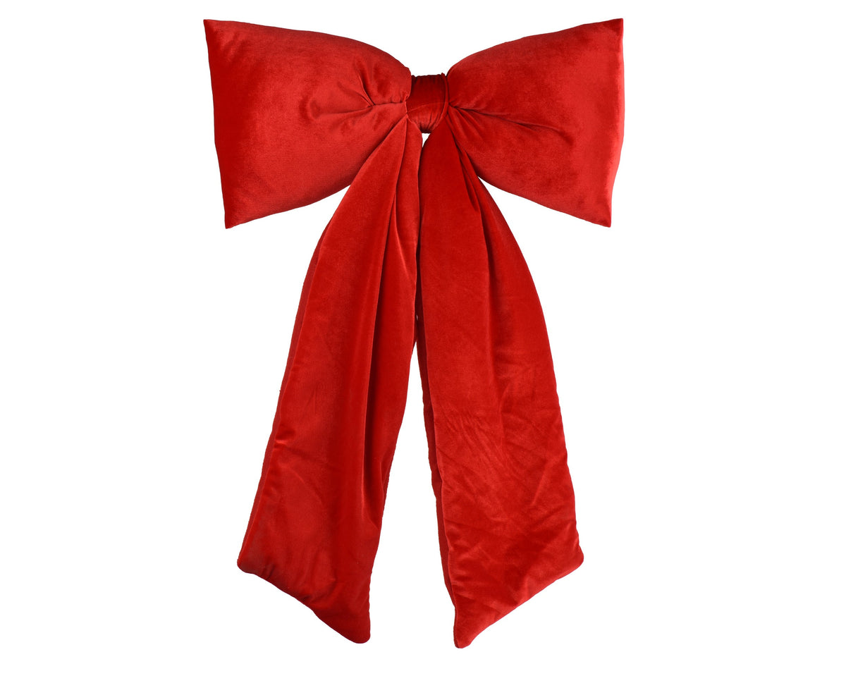 512132-Lazo Navideño de Terciopelo de Poliéster 115 cm-navidad-envio-canarias