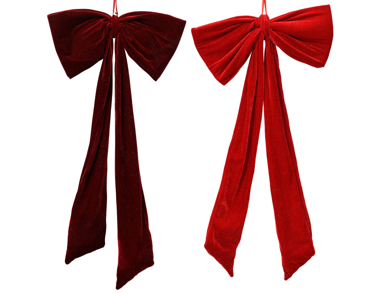 512184-Lazo navideño de terciopelo de 100 x 50 cm-navidad-envio-canarias