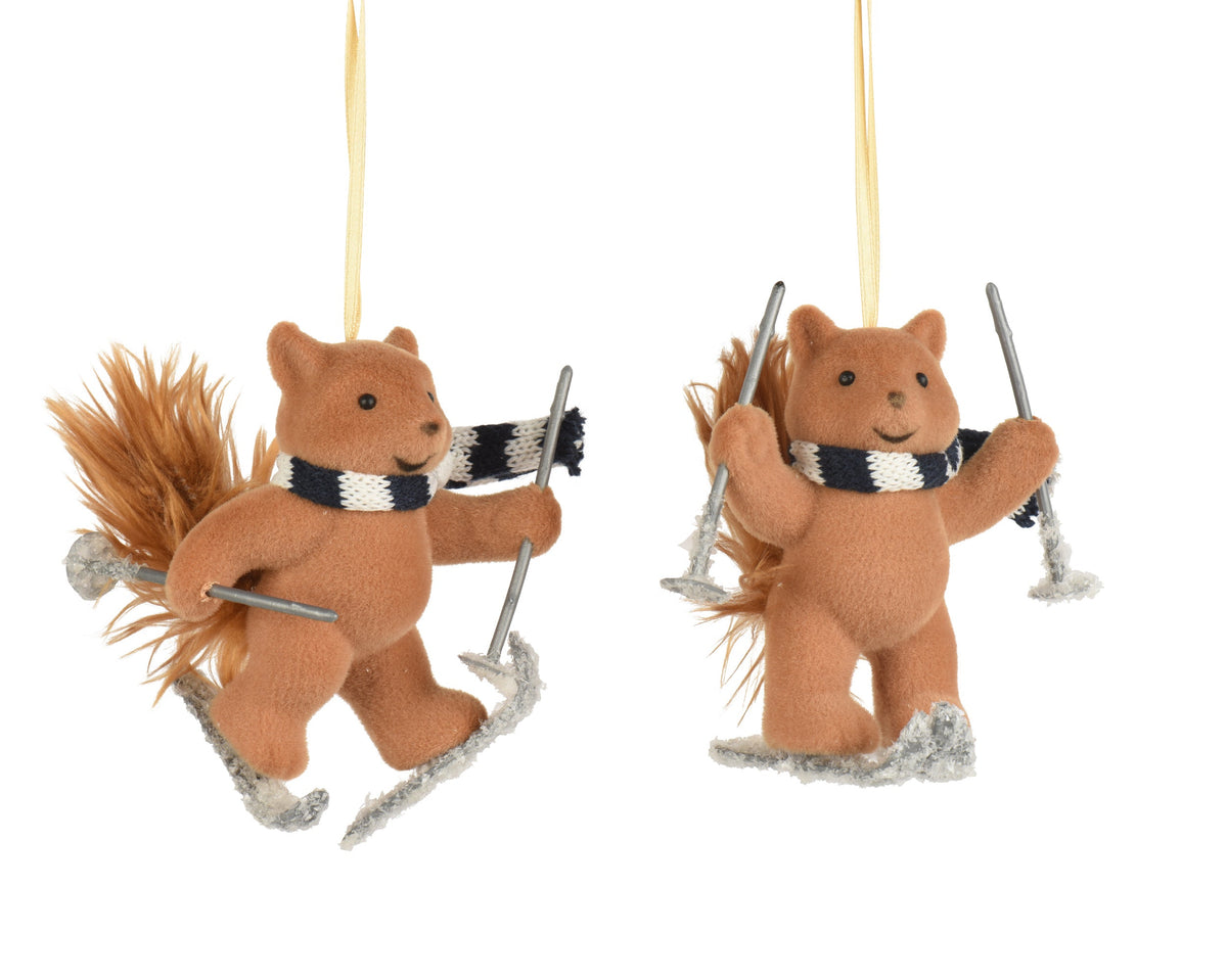 512759-Adorno de zorro marrón de poliéster 11 cm-navidad-envio-canarias