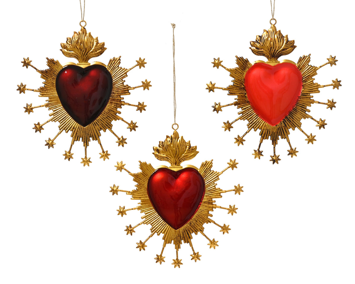 512817-Adorno de corazón de hierro 16 cm-navidad-envio-canarias