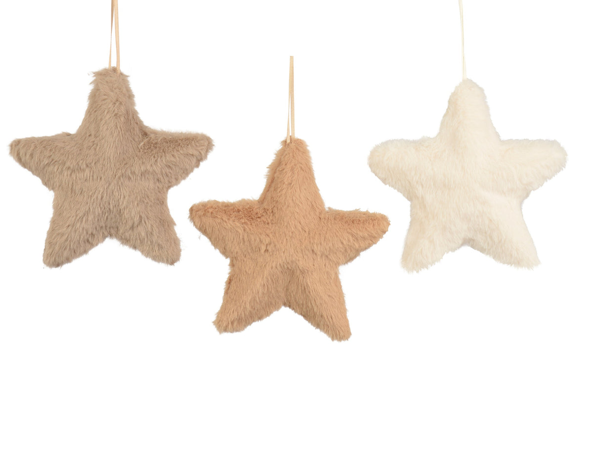 513073-Adorno de estrella de piel sintética  20 cm-navidad-envio-canarias