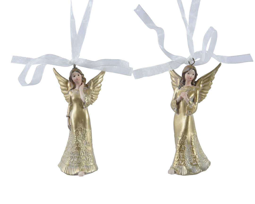 Ángeles crema dorado  para árbol de navidad  dorados 9cm