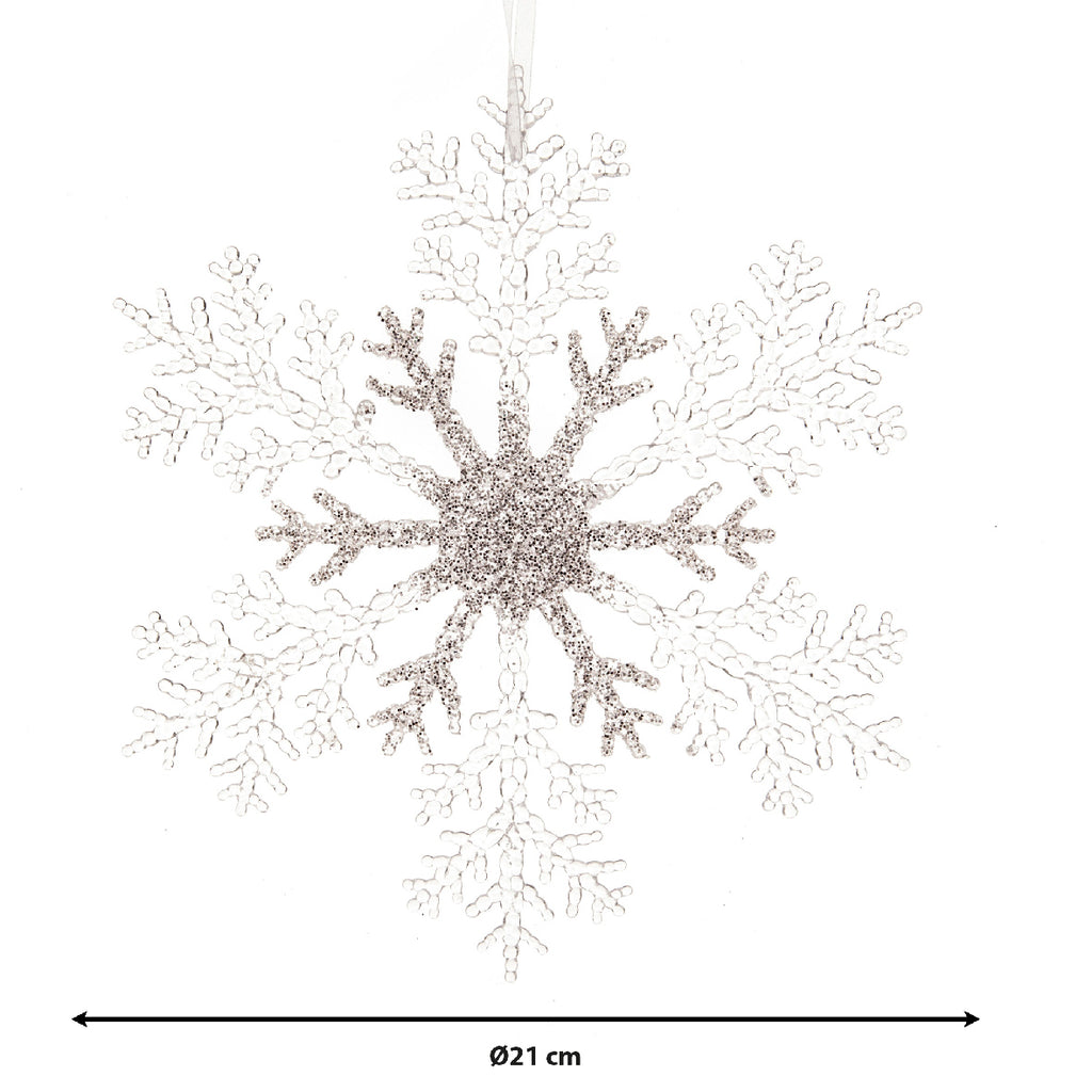 Ornamento de Navidad copo de nieve 21cm