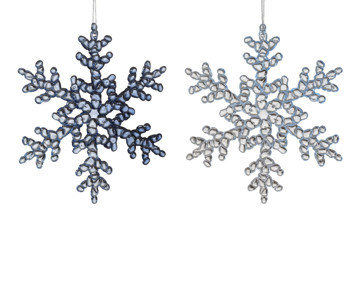 Copo de nieve transparente con perlas 15cm