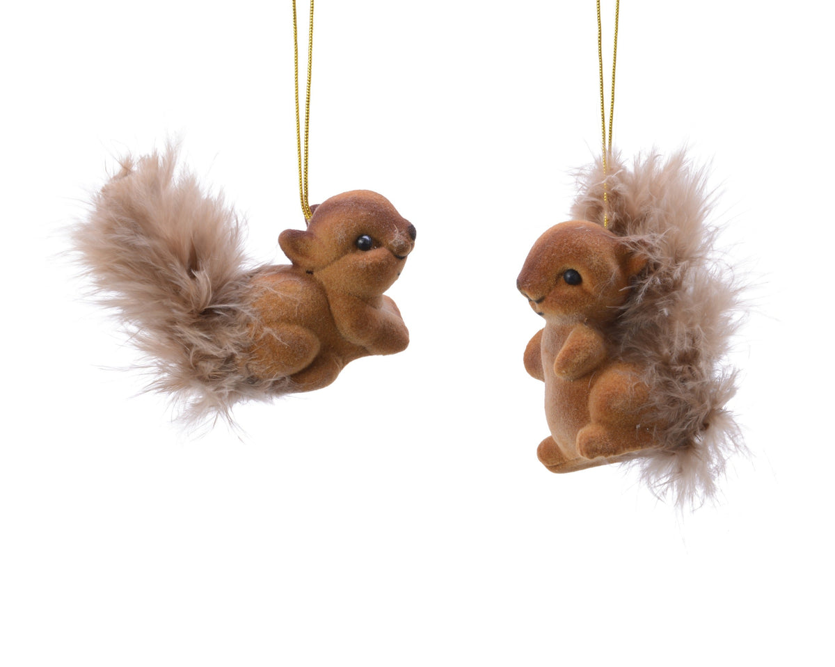515683-Adorno de ardilla marrón de nailon 6 cm-navidad-envio-canarias