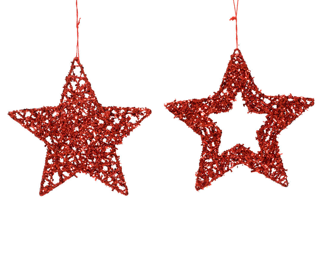 Estrellas roja de colgante decoración  para árbol de navidad hierro