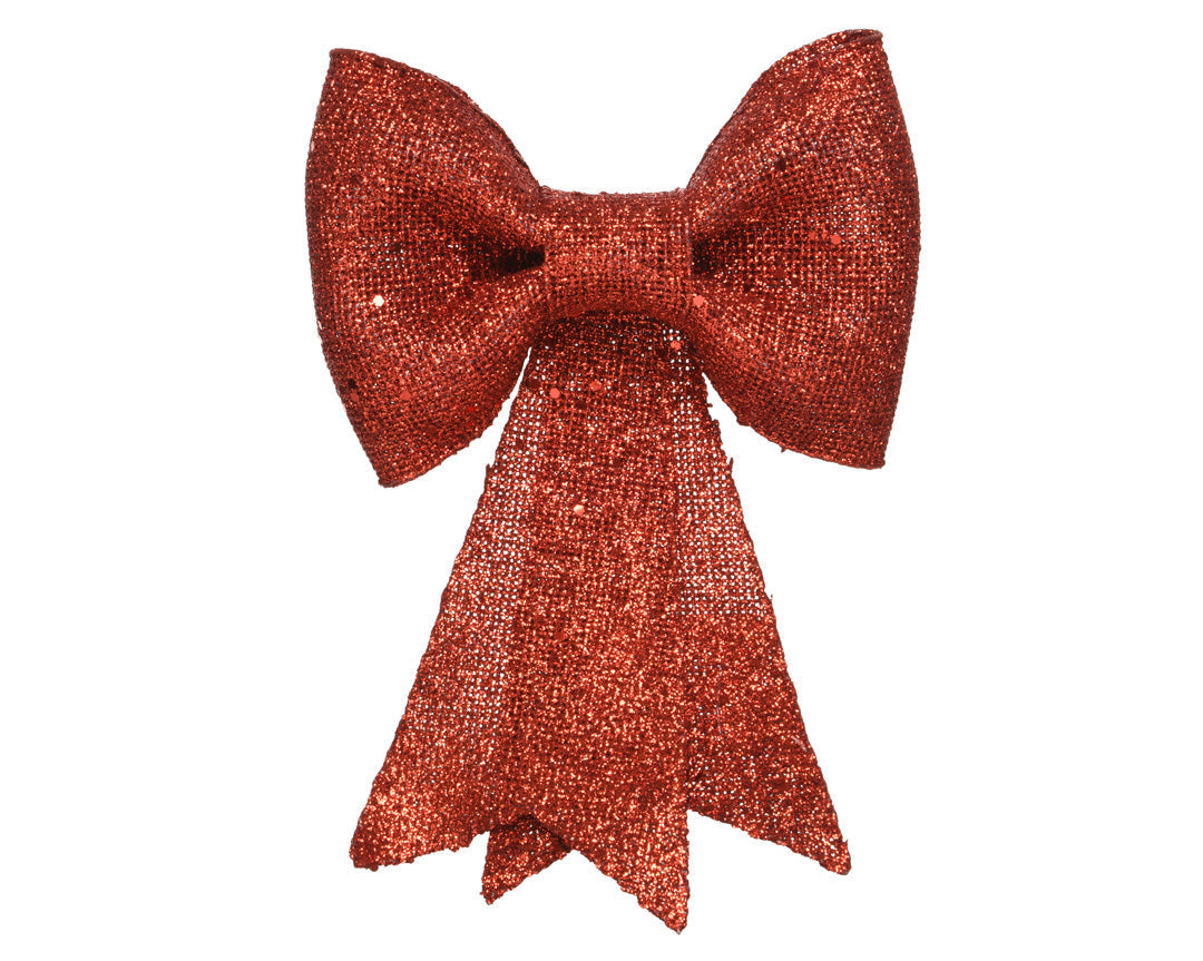 Lazo rojo de navidad con purpurinas