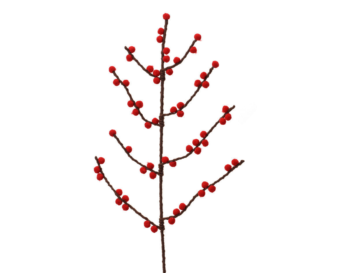 Coronas de fieltro en spray rojo 65cm