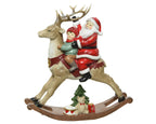Figura de Santa en cabellito reno de 23cm