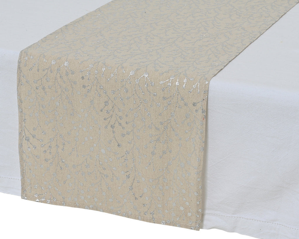 Mantel beige poliéster colección blanca de 150 cm