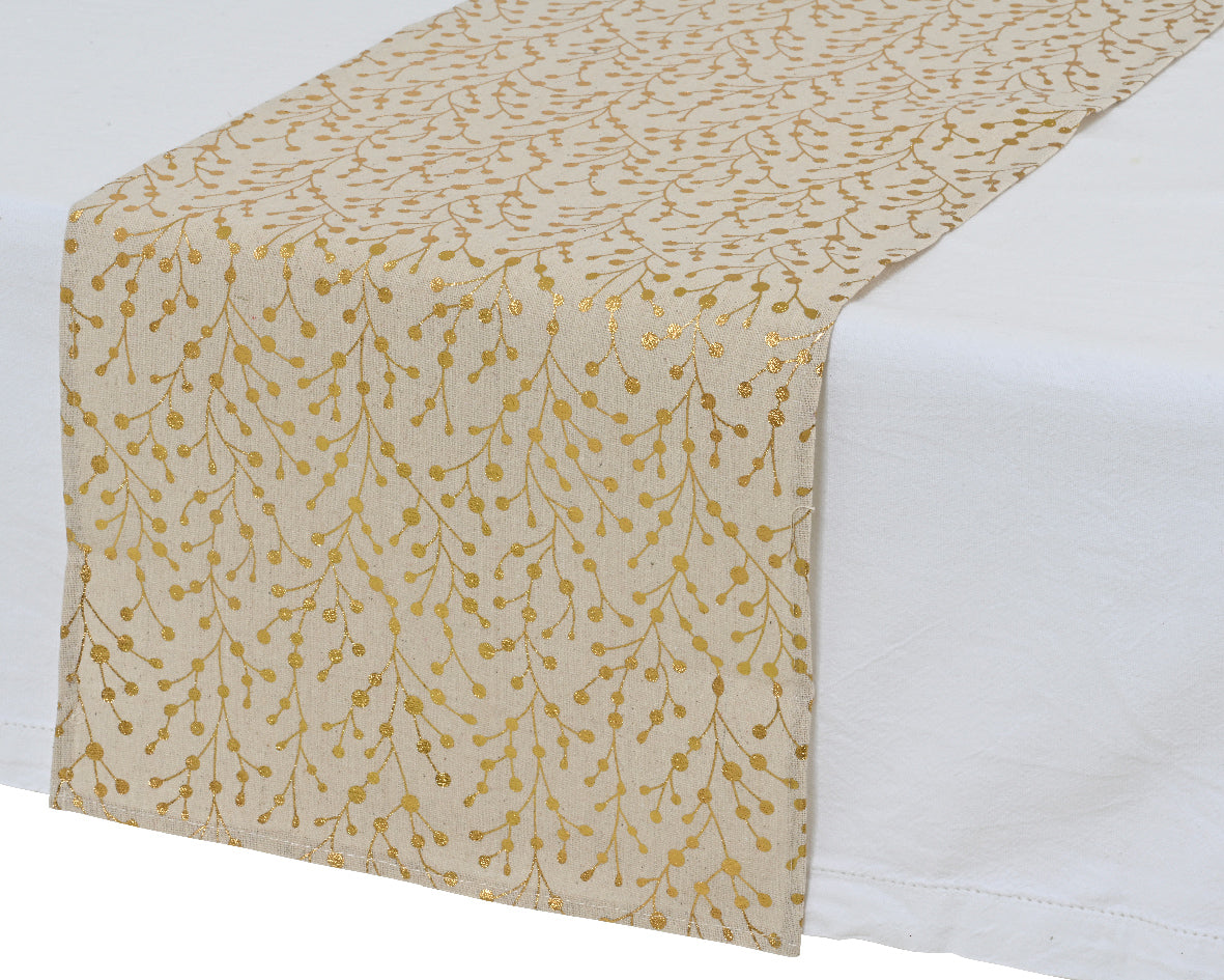 Mantel beige poliéster colección blanca de 150 cm