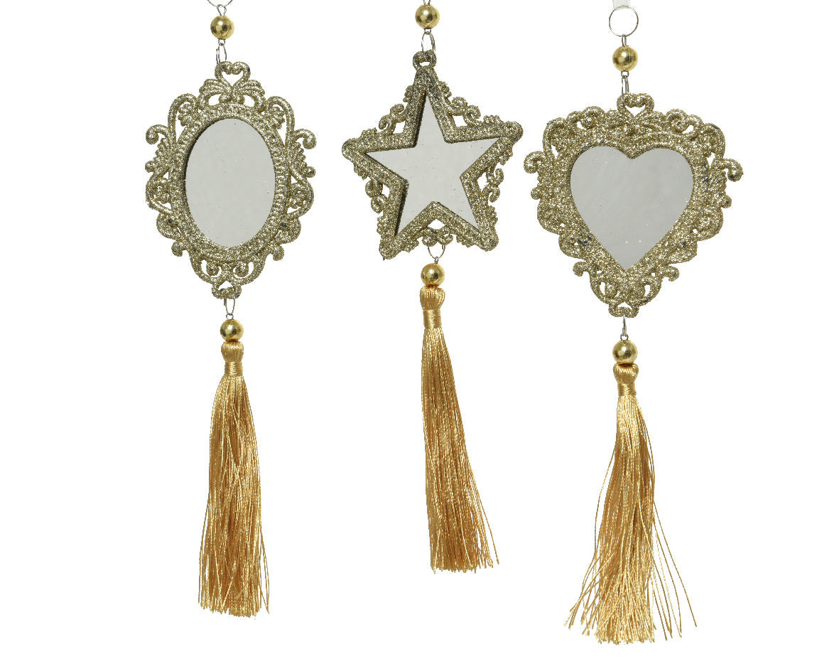 Decoración dorado colgante  para árbol de navidad 20 cm Vidrio