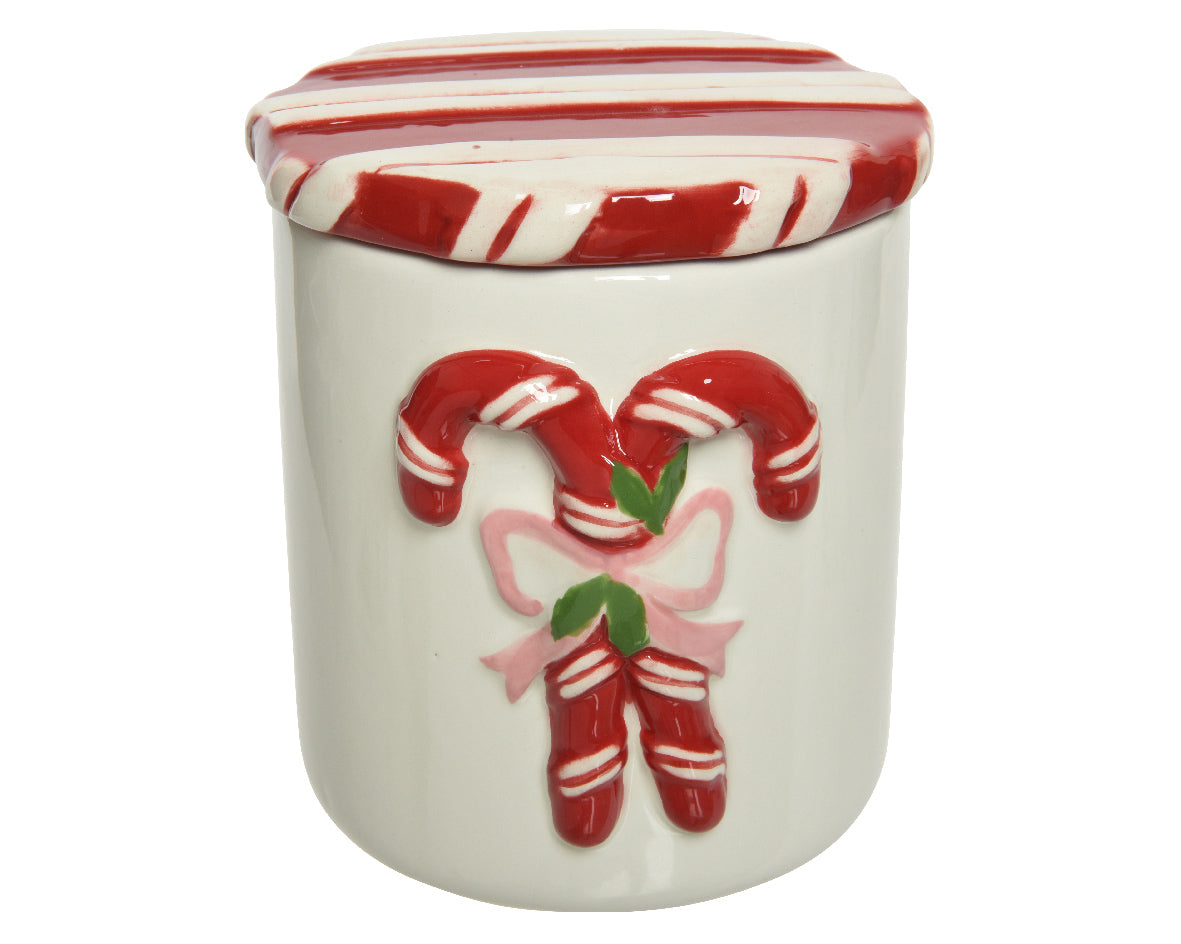 Tarro de galletas de navidad color rojo blanco