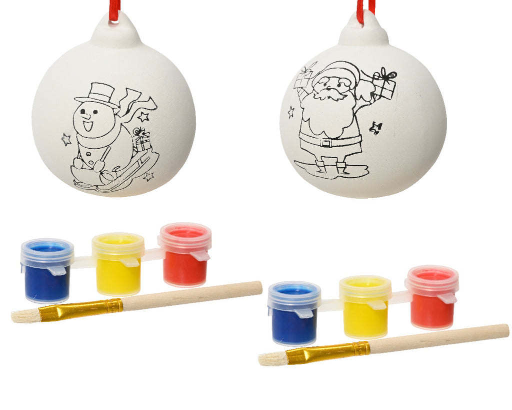 Kit DIY pinta y colorea para niños de ornamento de navidad 8cm