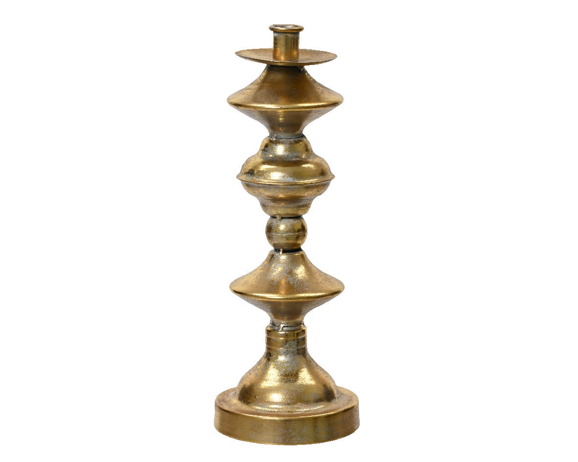 Candelabro de metal dorado de 33cm