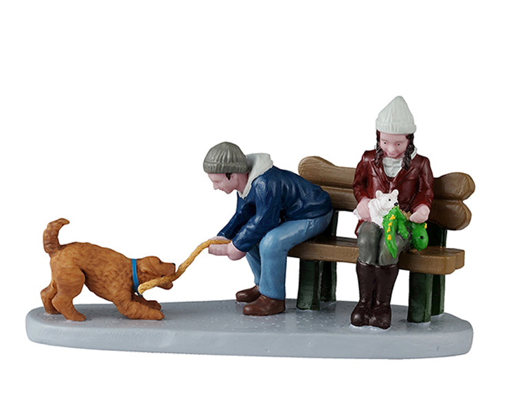 Playful Pups Colección Villas Navideñas de LEMAX