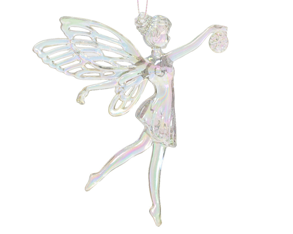 Figurines transparente acrílico adornos navideños 12 cm