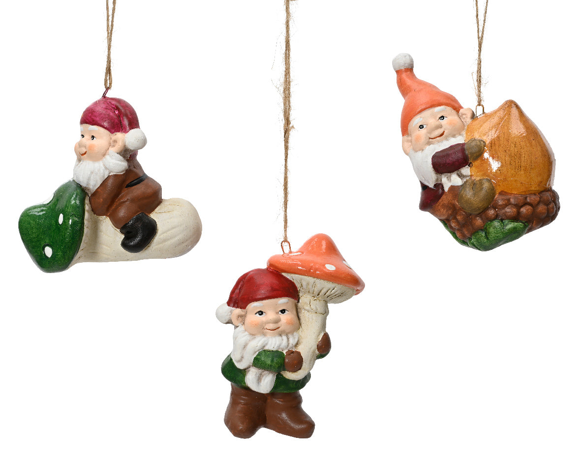 Gnomo varios terracota adornos navideños 9,4 cm