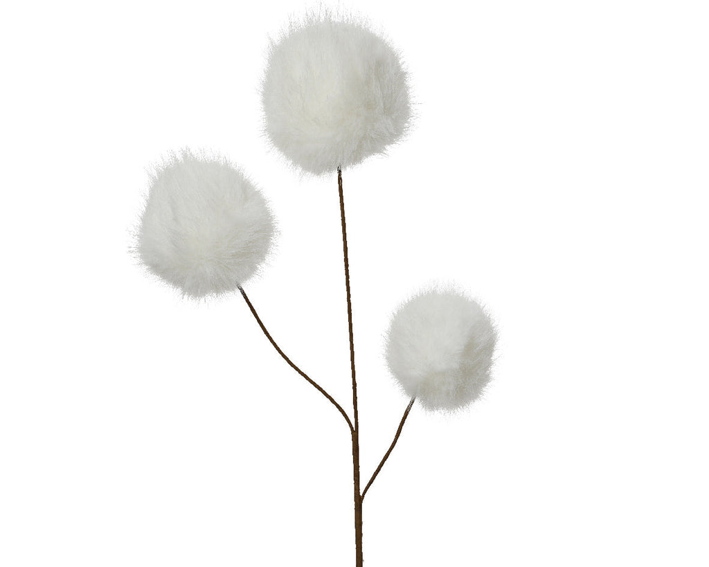 Rama floral de Navidad Fluffy blanco 70cm