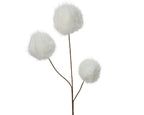 Rama floral de Navidad Fluffy blanco 70cm