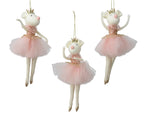 Ornamento de navidad ratoncitas bailarinas rosa de 19cm