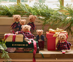Oso rojo polyester adornos navideños 24 cm