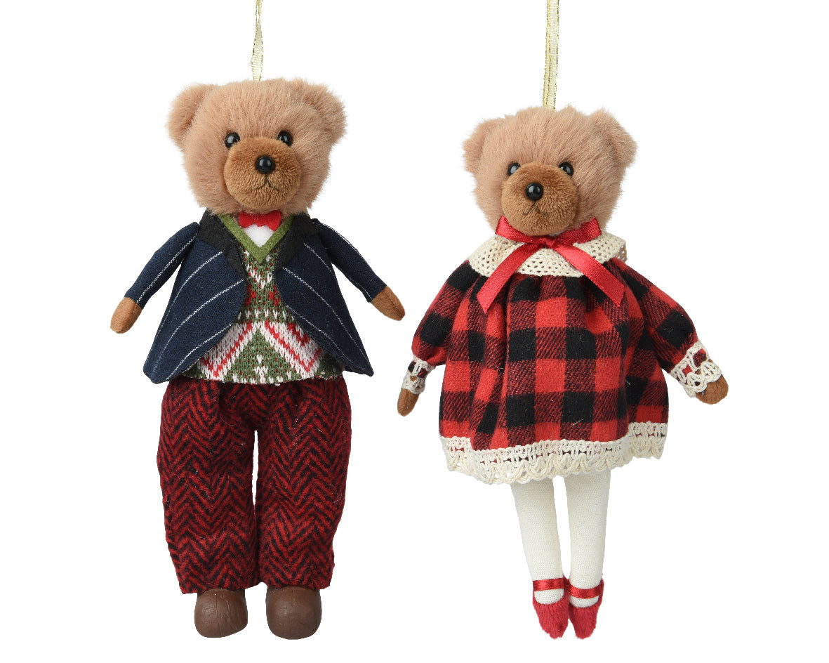 Ornamento de Navidad Oso tradicional rojo de 18cm