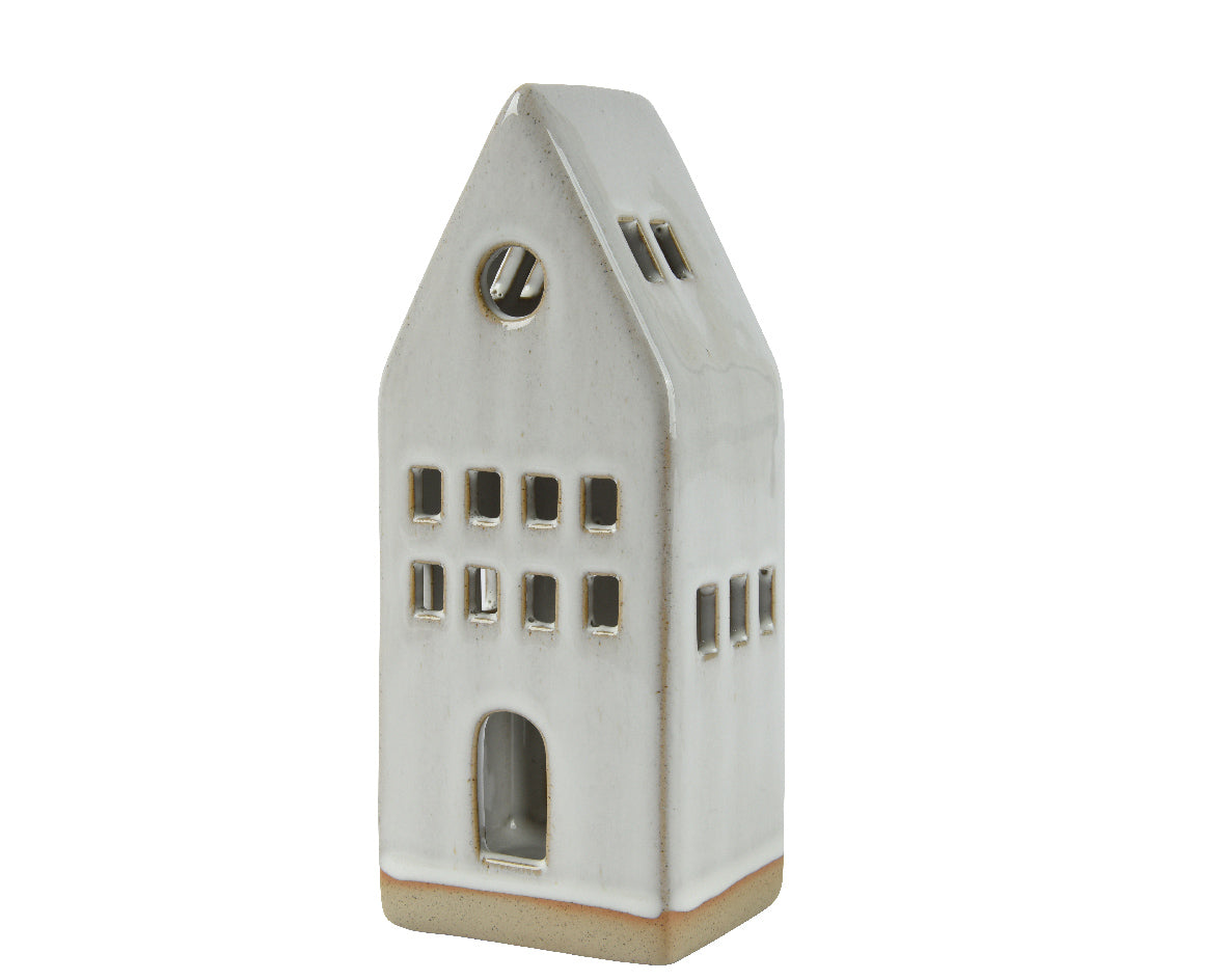 Portavelas porcelana marrón colección roja 18,3 cm