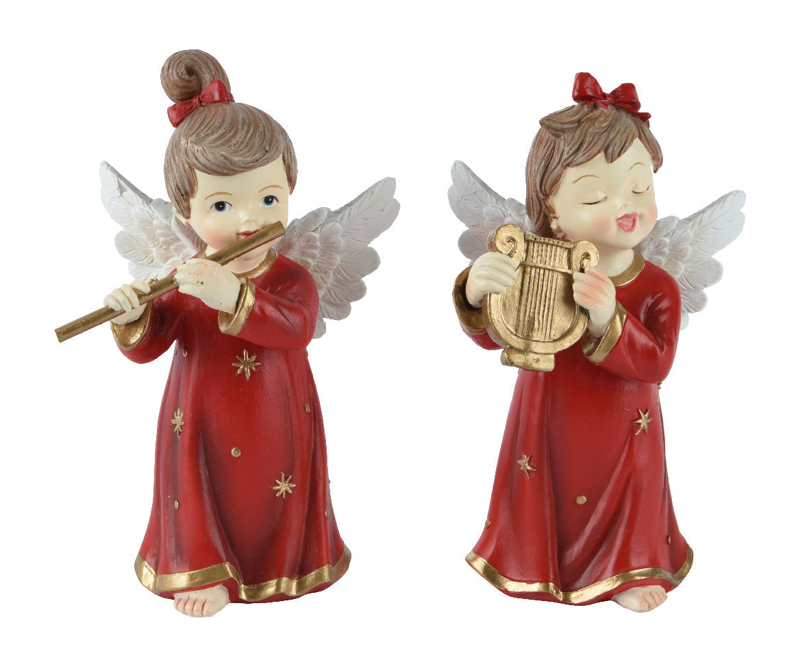 Angelitos de Navidad rojos de 15cm