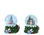 Bola de navidad de agua con musica de 15cm verde