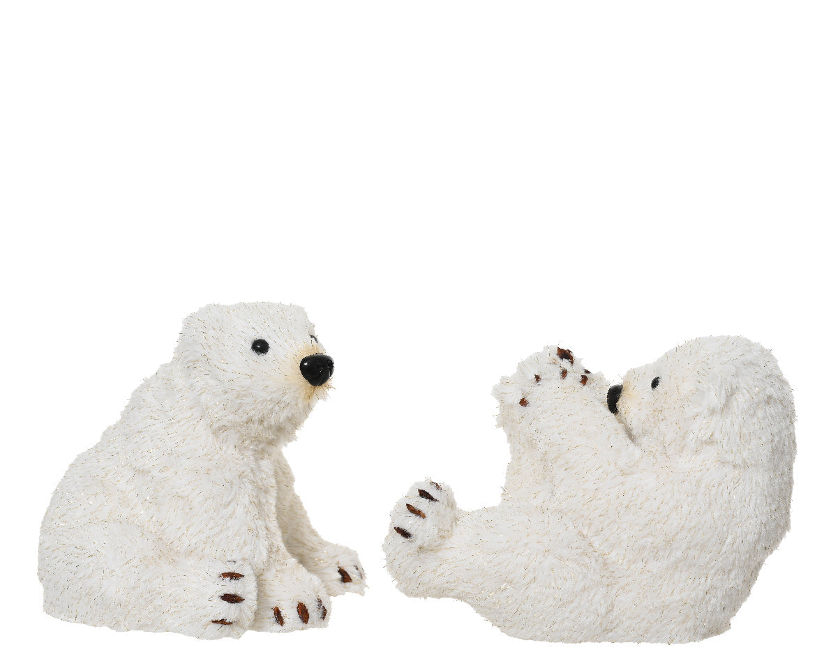 Figura de peluche de oso polar blanco de navidad de 17cm