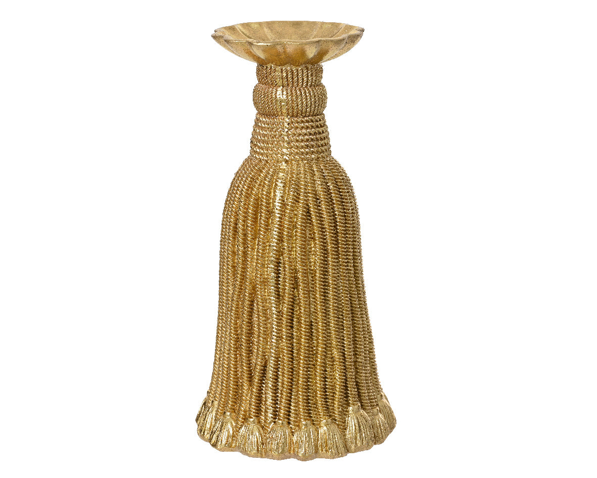 Portavela de navidad dorado de 26cm