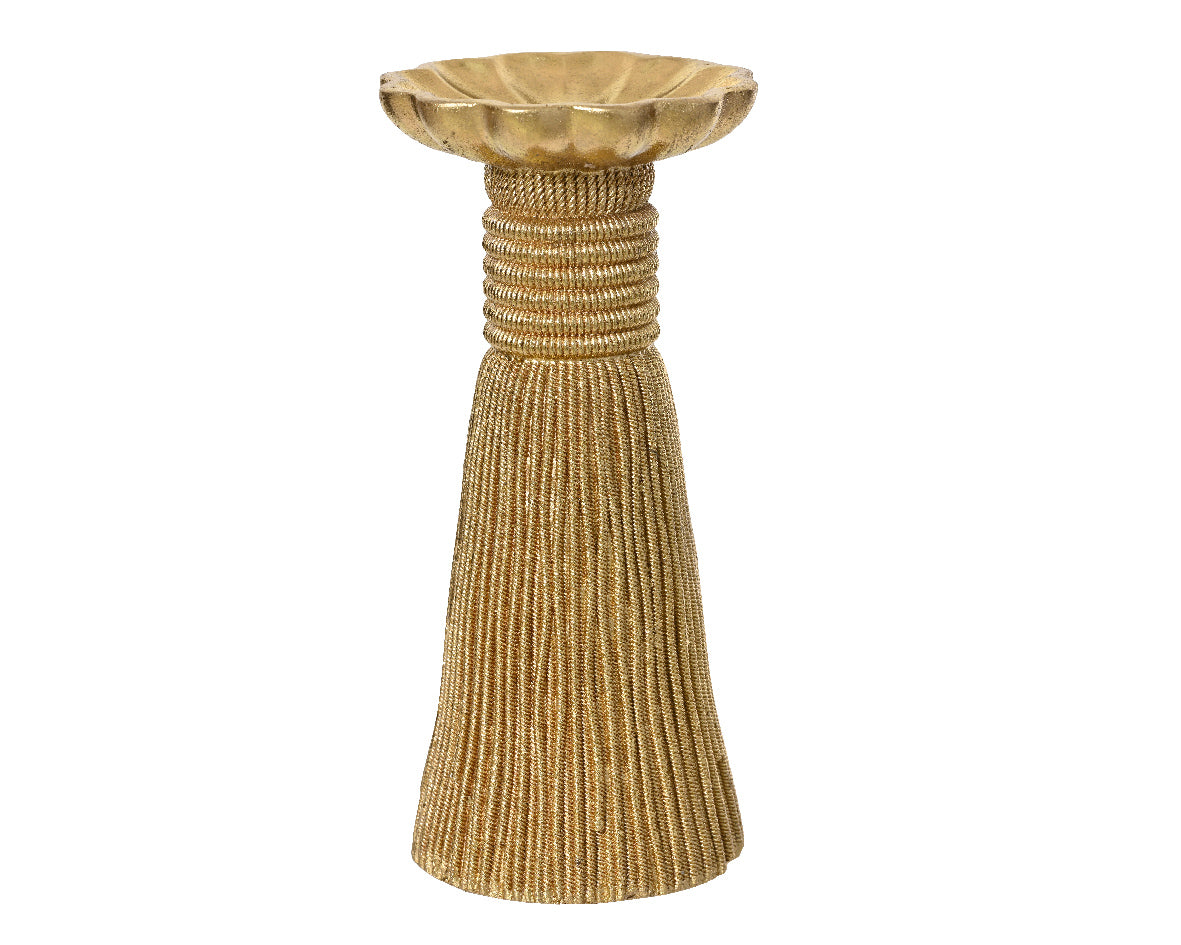 Portavela de navidad dorado de 203cm