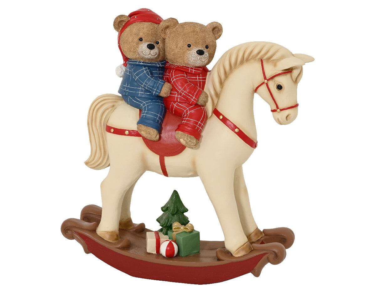 Figura de Navidad Osos en caballito de 75cm