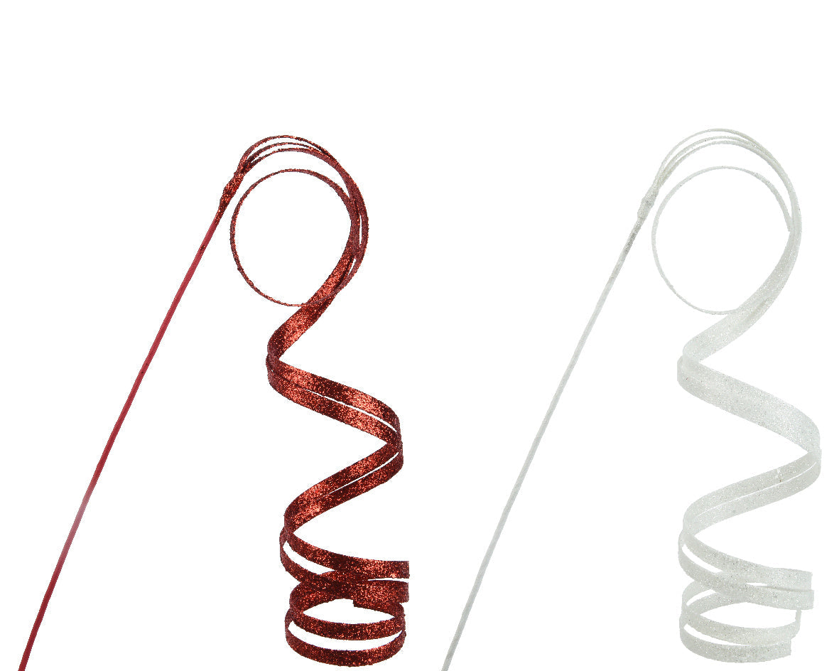 Ramade floral de navidad tinsel Blanca o Roja 106cm