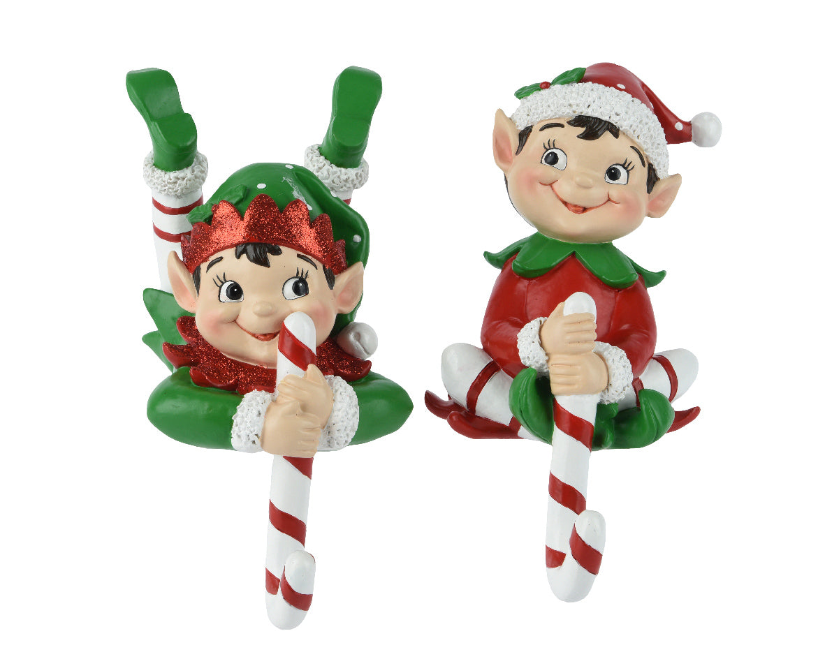 Colgador de ropa de Elfo de la Navidad 19cm