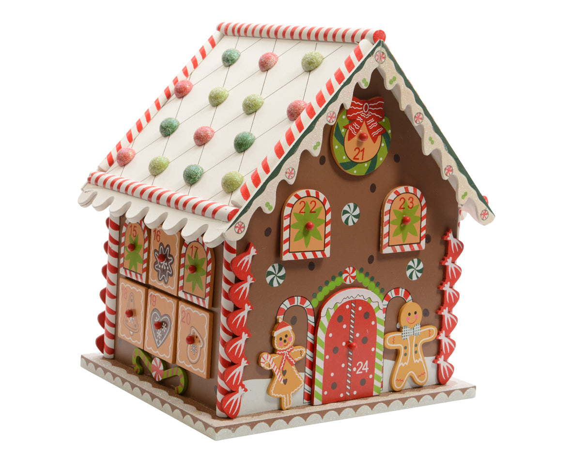 Calendario de adviento navidad casa de jengibre