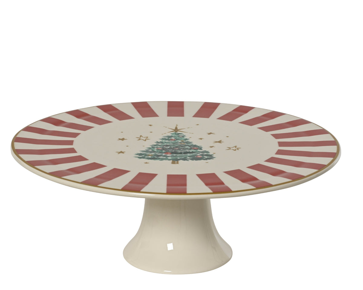 600994-Soporte para Tartas Redondo de Porcelana Blanca-navidad-envio-canarias