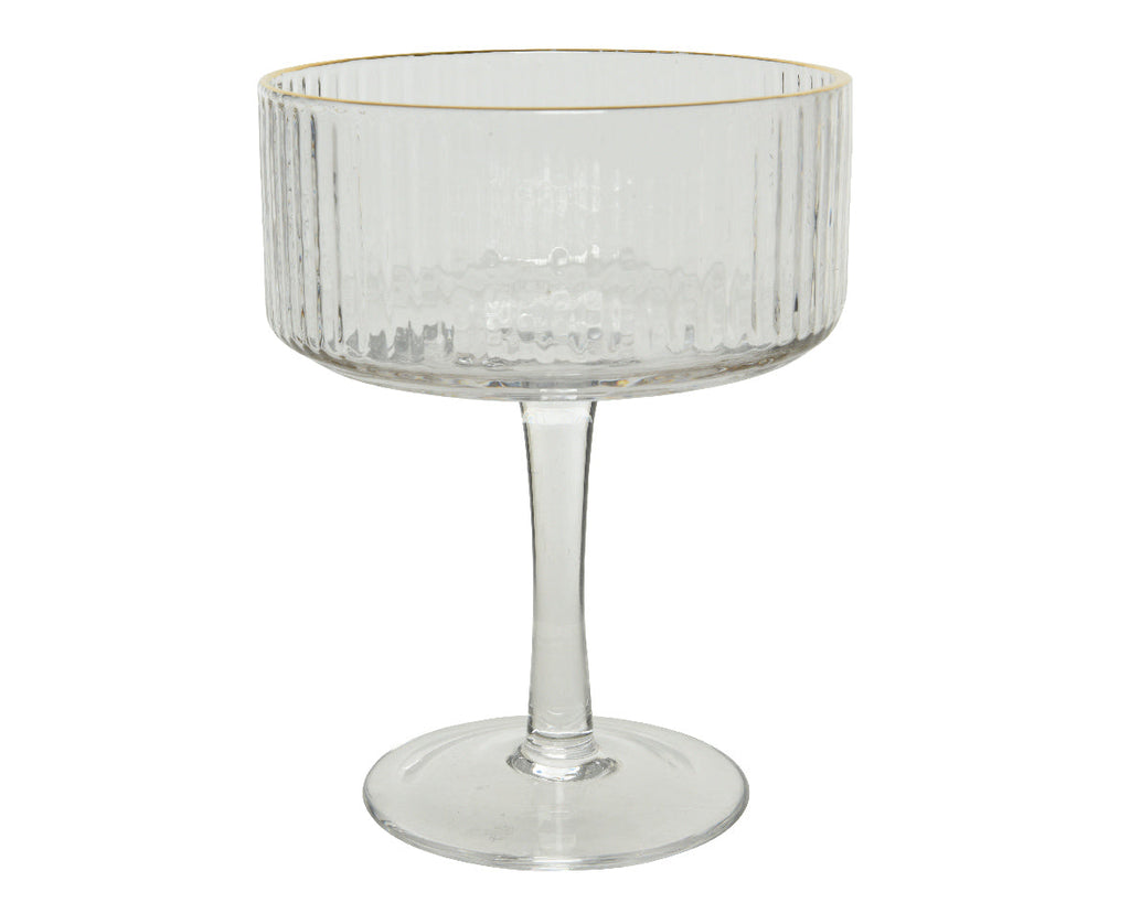 Copa de espumoso de cristal vintage con borde dorado núm. 292