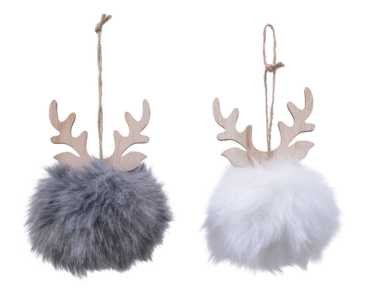 Adornos para árbol de navidad de peluche en forma de reno