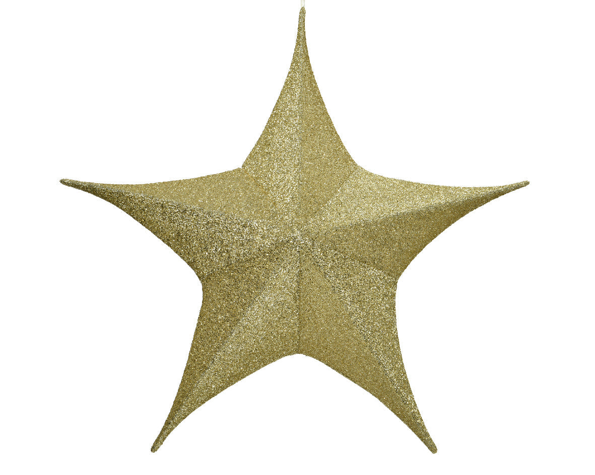 Estrella Plegable de Navidad dorada 135cm
